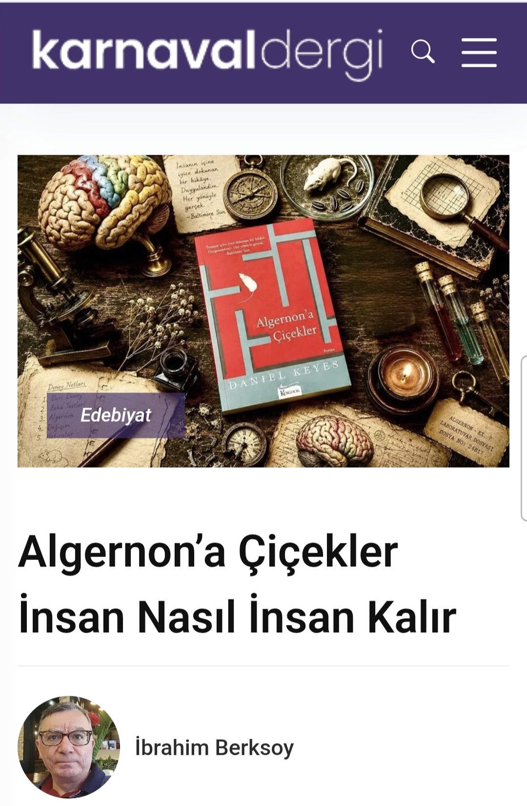 Algernon'a Çiçekler - İnsan Nasıl İnsan Kalır
